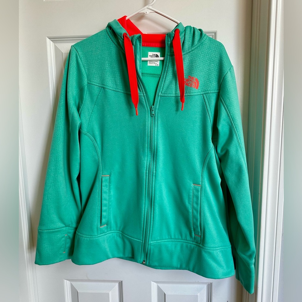 Women’s The North Face Hooded Jacket Mint Green & Orange (L)